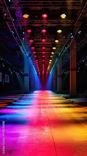 A Colorful Background Sets the Stage for an Empty Runway