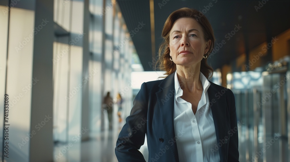 Confident Senior Businesswoman in modern corporate office setting. Confident Senior Businesswoman in modern corporate office setting.