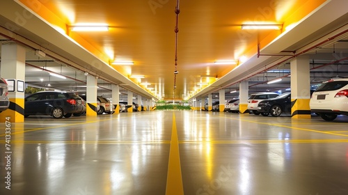 Parking lot in the shopping mall building