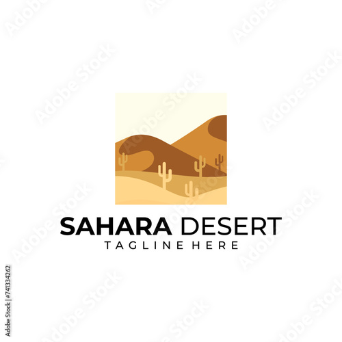 creative sahara desert vector illustration