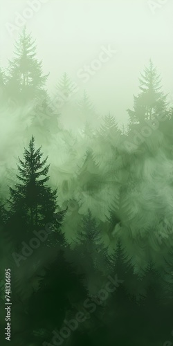 Enchanting Forest Green Gradient Minimalist Background for Cellphone. Concept Forest Green Gradient, Minimalist Background, Enchanting Design, Cellphone Wallpaper