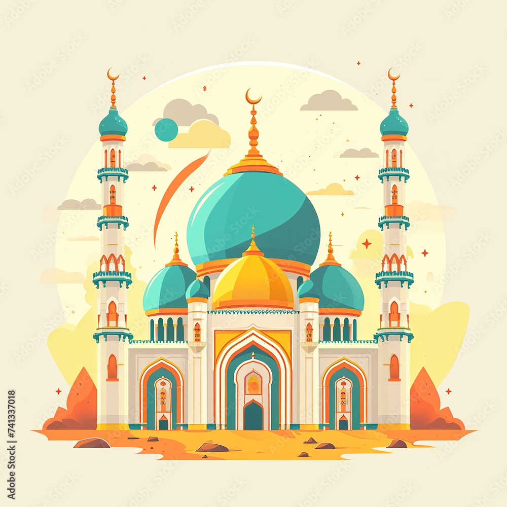 Majestic Mosque in Ramadan Design