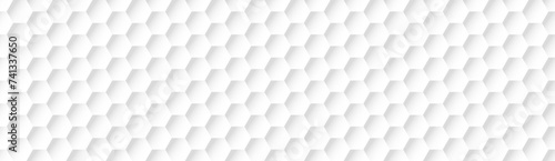 Obraz na płótnie 3d hexagon geometric pattern. white seamless hex background. abstract honeycomb cell. vector illustration. design for the background flyers, ad honey, fabric, clothes, texture, textile pattern w salonie