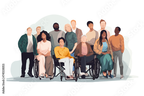 inclusive group of angry people isolated vector style with transparent background illustration