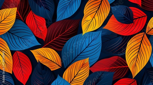 Wallpaper Mural Autumn leaves seamless pattern Ai Generative Torontodigital.ca