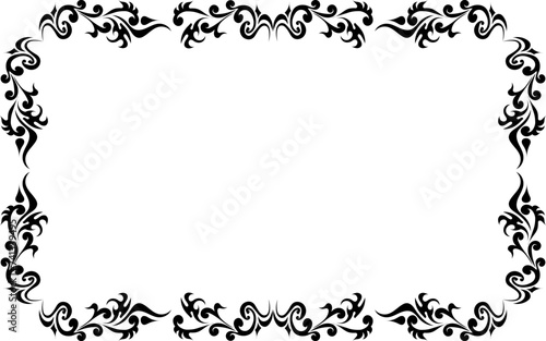 Black and white frame with ornament