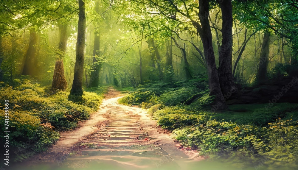 Fototapeta premium Magical forest path in summer