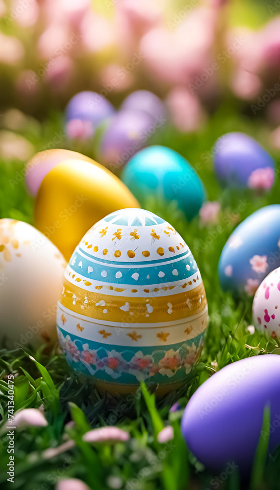 AI Generative illustration of a traditional Easter holiday design scene AI Generative illustration of a traditional Easter holiday design scene