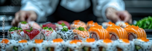 Realistic Pattern Of A Sushi Bar, Background Image, Background For Banner, HD