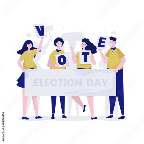 Political election campaign movement illustration