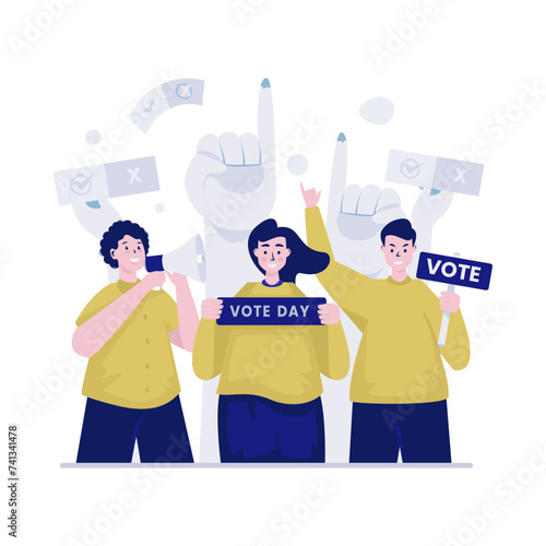 Election day democracy campaign illustration