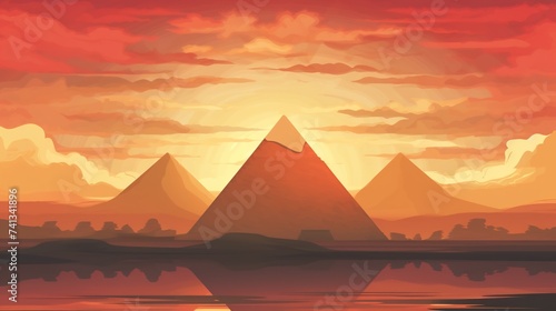 Egyptian Dreamscape: The Breathtaking Beauty of Cairo's Illuminated Pyramids at Sunset
