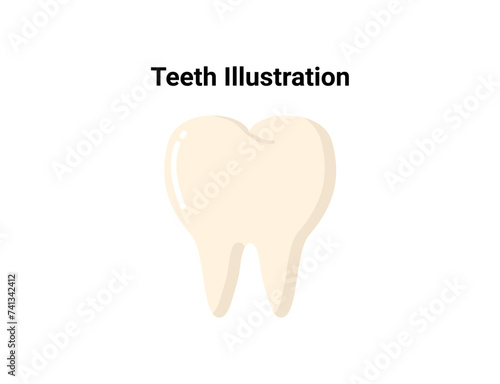 Teeth flat illustration. Dentistry and orthodontics vector illustration. Dental clinic services, stomatology, dentistry, orthodontics, oral health care and hygiene vector.
