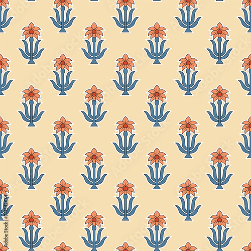 seamless repeat pattern indian booti block print screen print
