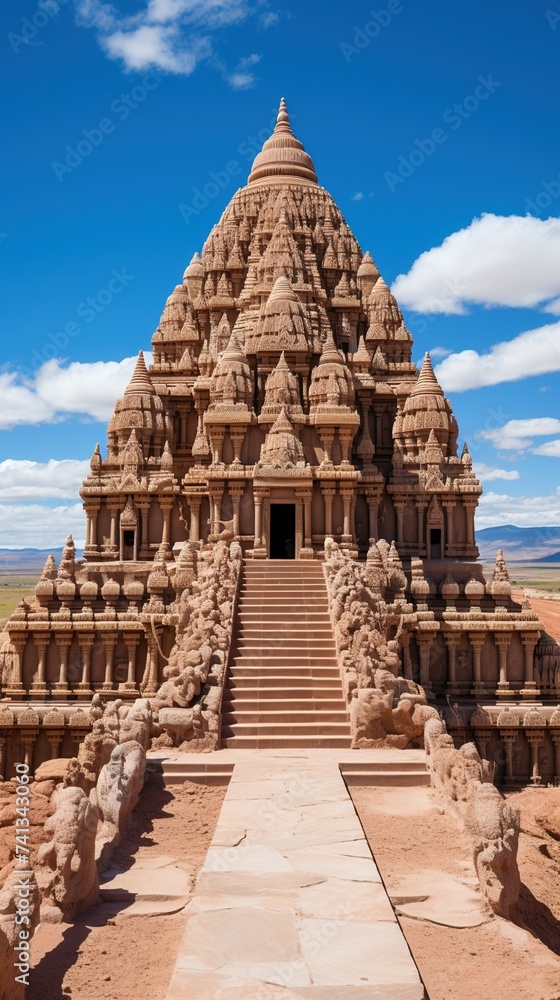 Fototapeta premium A Majestic and Vibrant Depiction of a Religious Temple