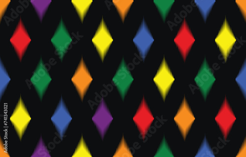 Ethnic Pattern. Ethnic India Ikat seamless pattern design. Indian traditional embroidery vector background. India ornament for tile pattern, textile decoration.