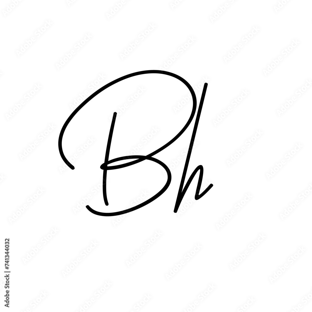A hand-drawn signature logo design template A hand-drawn signature logo design template