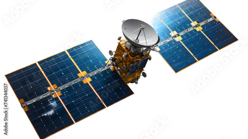 Fototapeta Naklejka Na Ścianę i Meble -  Satellite Placed on Transparent Background, Hand Edited Generative AI