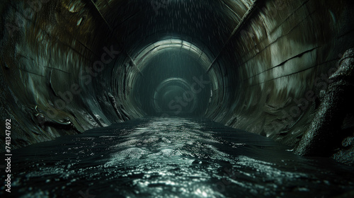 tunnel with water photo