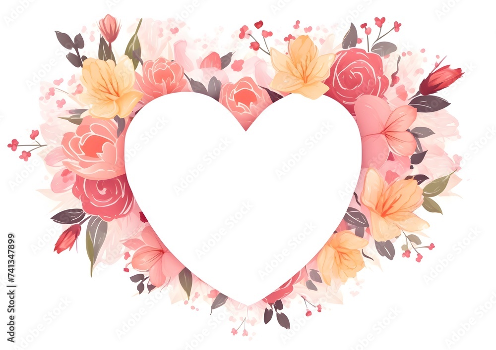 Mothers Day Card Design Featuring Heart-Shaped Flower Frame Mothers Day Card Design Featuring Heart-Shaped Flower Frame
