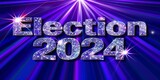 Bold text 'Election 2024' set against a radiant starburst effect creates a striking image, perfect for political campaigns and promotion. Generative AI