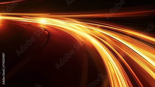 Highway illumination. Bend stripe path. Rapid velocity vehicle. Extended amber and crimson impact. Radiant road display. Fuzzy movement. Glittering stream. Conceptual energetic shadow backdrop.