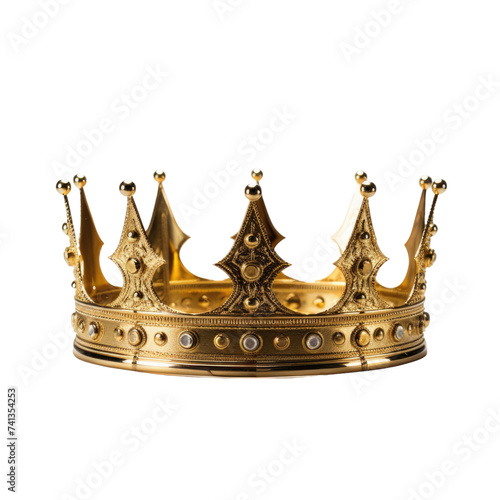 Gold crown on transparent background