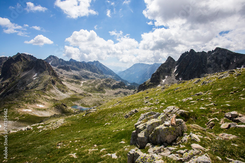 Summer landscape in Aiguestortes and Sant Maurici National Park, Spain photo