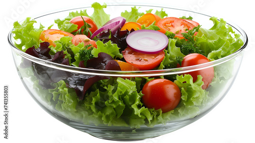 Salad Bowl Placed on Transparent Background, Hand Edited Generative AI