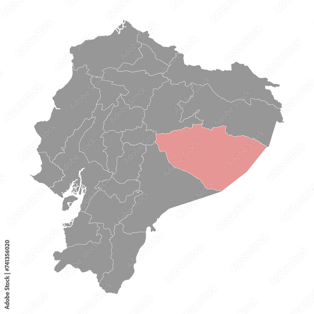 Pastaza Province map, administrative division of Ecuador. Vector illustration.