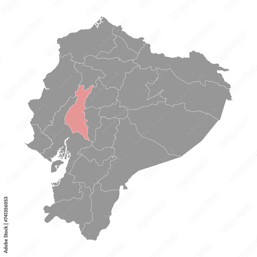 Obraz premium Los Rios Province map, administrative division of Ecuador. Vector illustration.