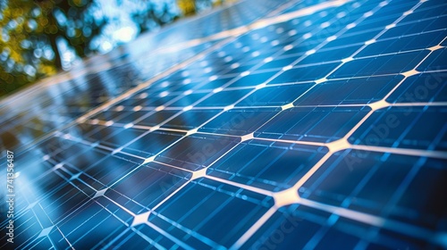 Close-up of a solar panel texture with sunlight reflecting, illustrating the potential of solar energy in detai
