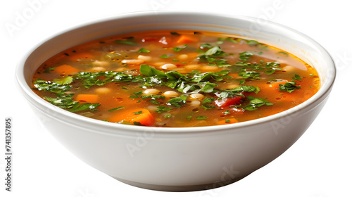 Soup Bowl Placed on Transparent Background, Hand Edited Generative AI
