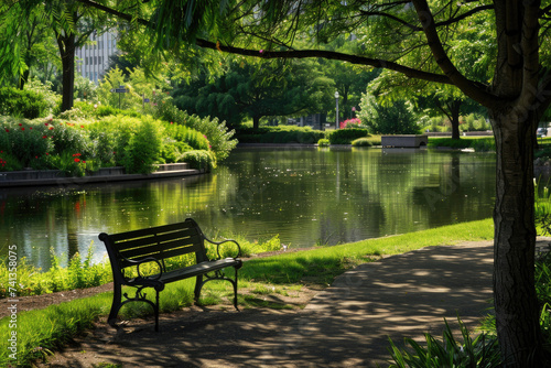 A peaceful park scene in the heart of the city © Venka