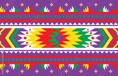 Ethnic Pattern. Ethnic India geometric pattern oriental style for tile and textile decoration.