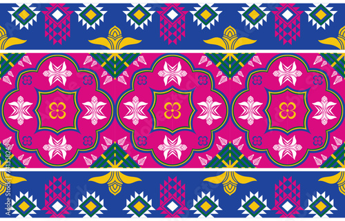 Ethnic Pattern. Ethnic India geometric pattern oriental style for tile and textile decoration.