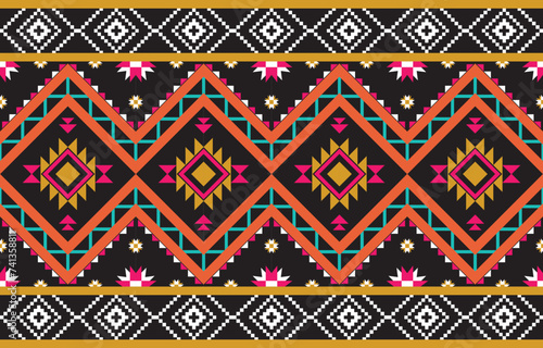 Ethnic Pattern. Ethnic India geometric pattern oriental style for tile and textile decoration.
