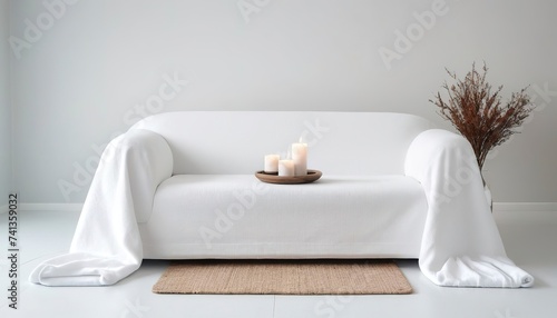 A beautiful spa element on a white fabric floor called a couch. Health Spa Equipment