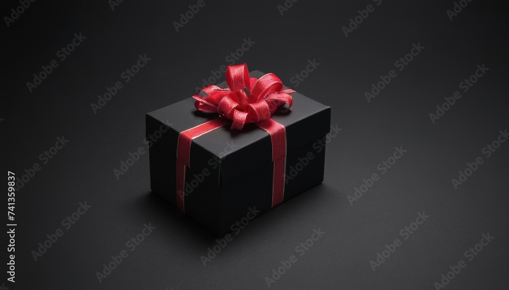 Fototapeta premium Black Friday Sale Promotion and Gift Box on a black background