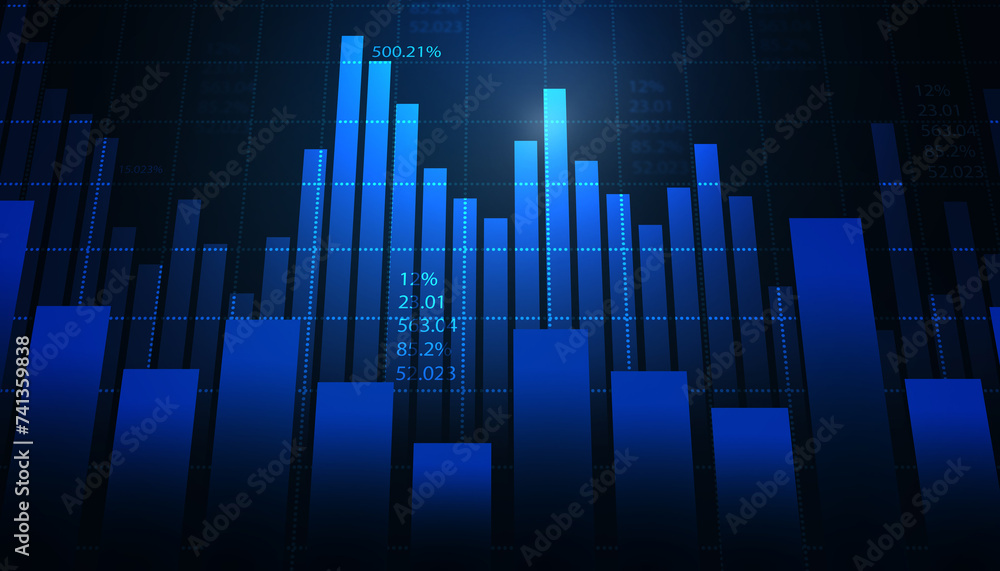 Stock market growth chart. 3d illustration.. Stock market growth chart. 3d illustration..