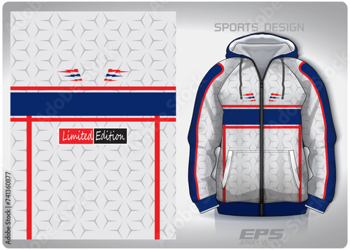 Vector sports hoodie background image.white blue three pointed star pattern design, illustration, textile background for sports long sleeve hoodie,jersey hoodie.eps