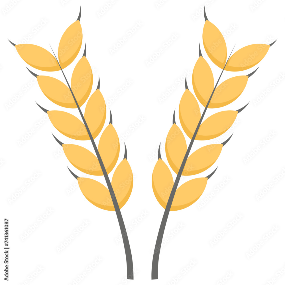 Wheat ear flat icon vector Wheat ear flat icon vector