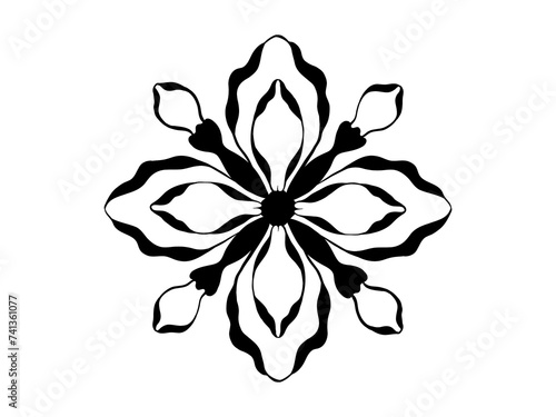 Art Nouveau Iris Vector (Symmetrical) (ID: 741361077)
