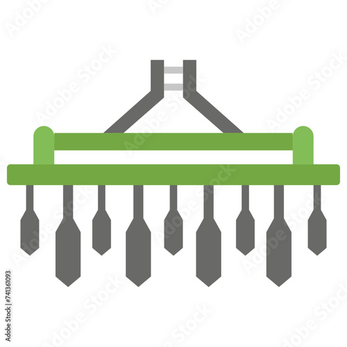 Cultivator flat vector icon