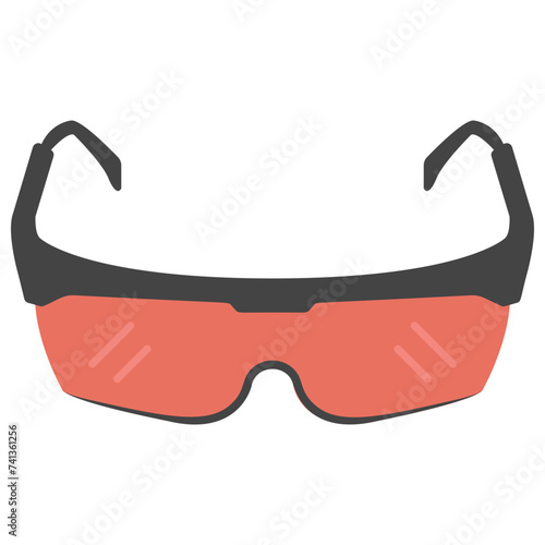 Protective eyewear flat icon design 