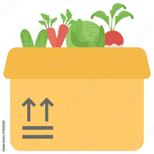 Flat icon design of vegetable packing 