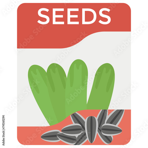 Packed cucumber seeds flat icon  photo