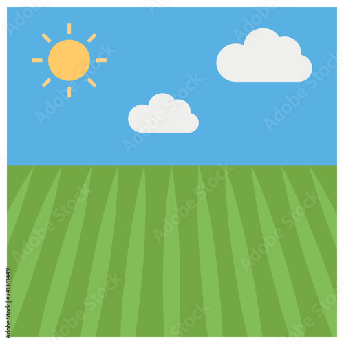 Row farm flat icon design 