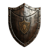 Medieval shield on transparent background