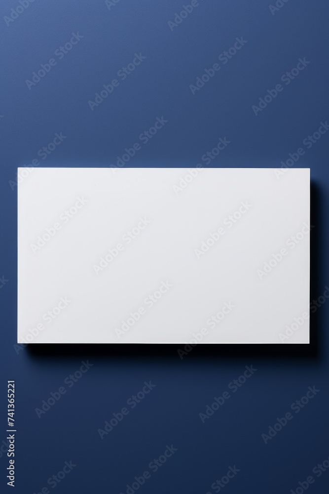 Minimalistic excellence in a white business card on blue background Minimalistic excellence in a white business card on blue background